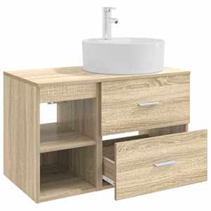 Sada koupelnového nábytku 2 pcs Dub sonoma Kompozitní dřevo - obrázek 4