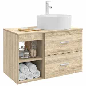 Sada koupelnového nábytku 2 pcs Dub sonoma Kompozitní dřevo - obrázek 3