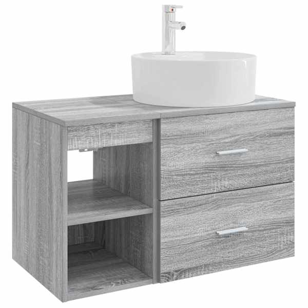 vidaXL Vannitoa m&ouml;&ouml;bleset 2 tk Hall Sonoma Tehispuit