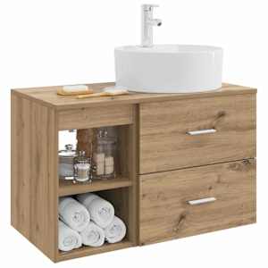 Sada koupelnového nábytku 2 pcs Dub artisan Kompozitní dřevo - obrázek 3