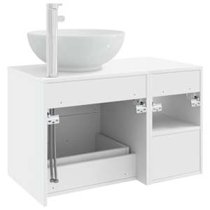 Sada koupelnového nábytku 2 pcs Bílá Kompozitní dřevo - obrázek 6