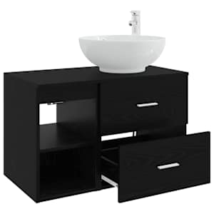 Sada koupelnového nábytku 2 pcs Černý dub Kompozitní dřevo - obrázek 4