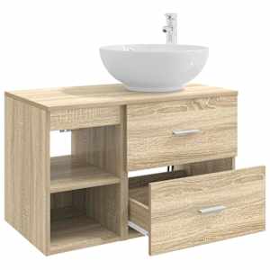 Sada koupelnového nábytku 2 pcs Dub sonoma Kompozitní dřevo - obrázek 4