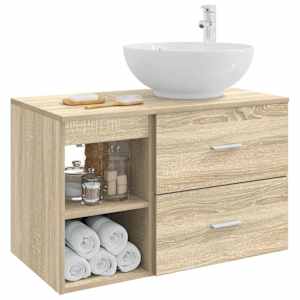 Sada koupelnového nábytku 2 pcs Dub sonoma Kompozitní dřevo - obrázek 3