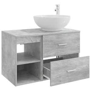 Sada koupelnového nábytku 2 pcs Betonově šedá Kompozitní dřevo - obrázek 4