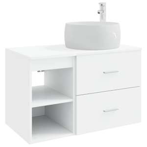 Sada koupelnového nábytku 2 pcs Bílá Kompozitní dřevo - obrázek 2
