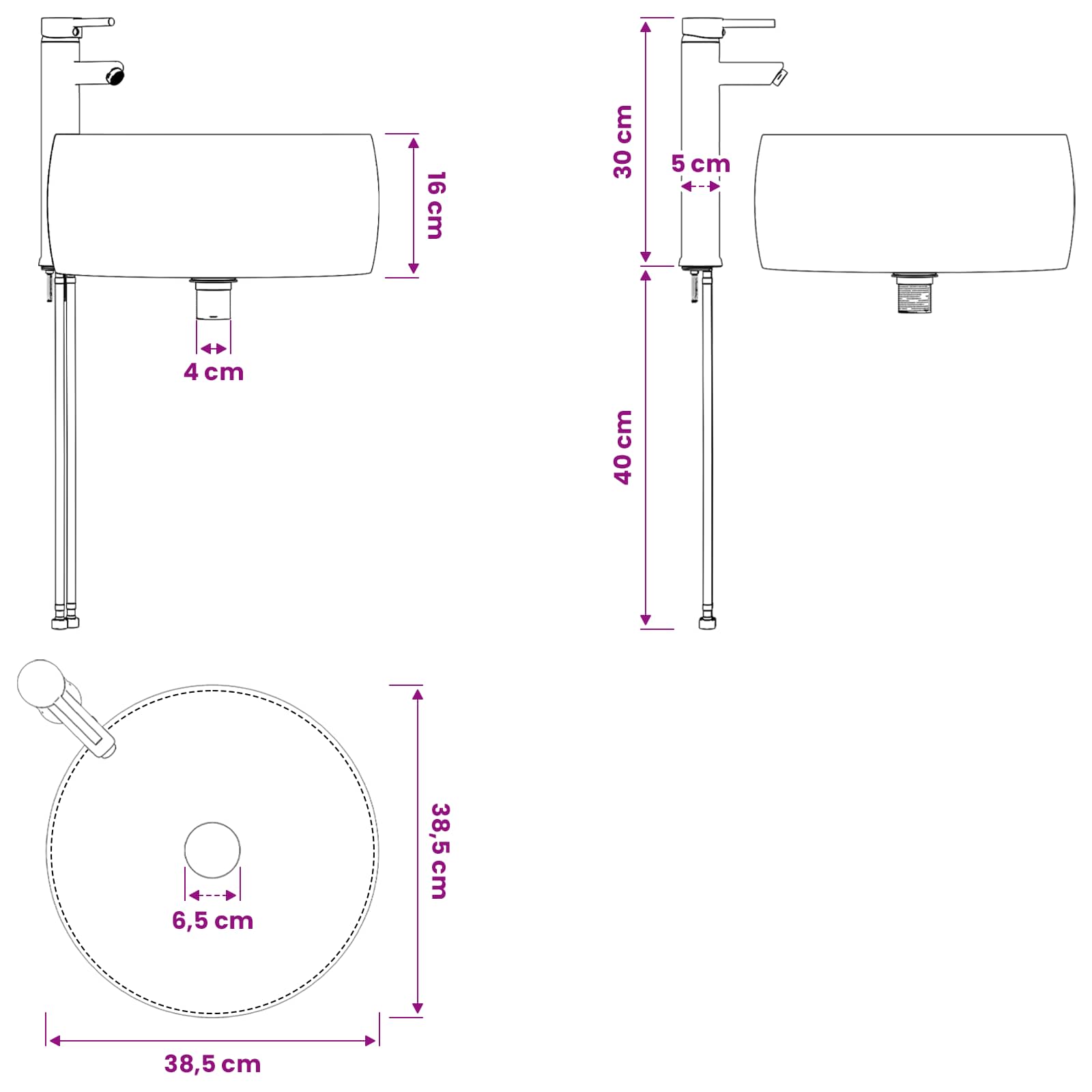 vidaXL Wandmontiertes Badezimmermöbel-Set 2 stk. Weiß – Bild 12