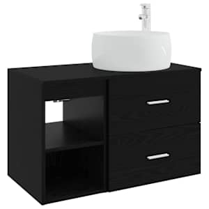 Sada koupelnového nábytku 2 pcs Černý dub Kompozitní dřevo - obrázek 2