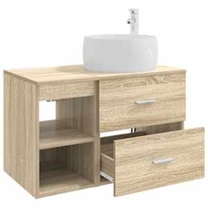 Sada koupelnového nábytku 2 pcs Dub sonoma Kompozitní dřevo - obrázek 4