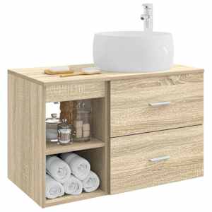 Sada koupelnového nábytku 2 pcs Dub sonoma Kompozitní dřevo - obrázek 3