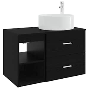 Sada koupelnového nábytku 2 pcs Černý dub Kompozitní dřevo - obrázek 2