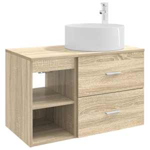 Sada koupelnového nábytku 2 pcs Dub sonoma Kompozitní dřevo - obrázek 2
