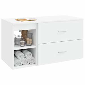 Sada koupelnového nábytku 2 pcs Bílá Kompozitní dřevo - obrázek 3