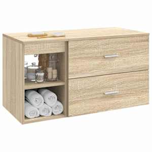 Sada koupelnového nábytku 2 pcs Dub sonoma Kompozitní dřevo - obrázek 3