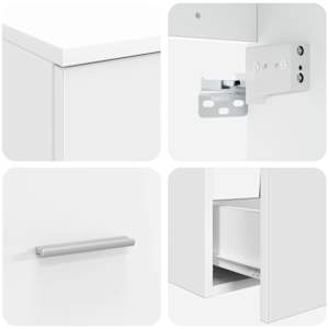Sada koupelnového nábytku 2 pcs Bílá Kompozitní dřevo - obrázek 6