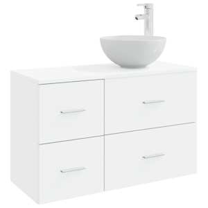 Sada koupelnového nábytku 2 pcs Bílá Kompozitní dřevo - obrázek 2