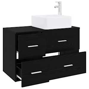 Sada koupelnového nábytku 2 pcs Černý dub Kompozitní dřevo - obrázek 3