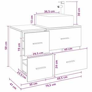 Sada koupelnového nábytku 2 pcs Černý dub Kompozitní dřevo - obrázek 9