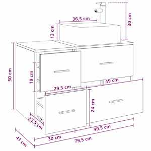 Sada koupelnového nábytku 2 pcs Dub artisan Kompozitní dřevo - obrázek 9