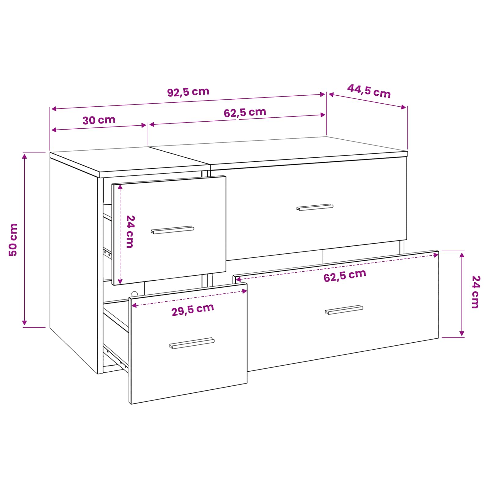 vidaXL Badezimmerschrank-Set 2 stk. Altholz 92,5 x 44,5 x 50 cm – Bild 7