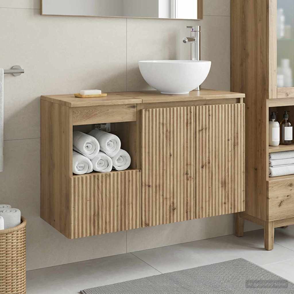 vidaXL Badezimmermöbel-Set 2 Stk. Artisan-Eiche Holzwerkstoff