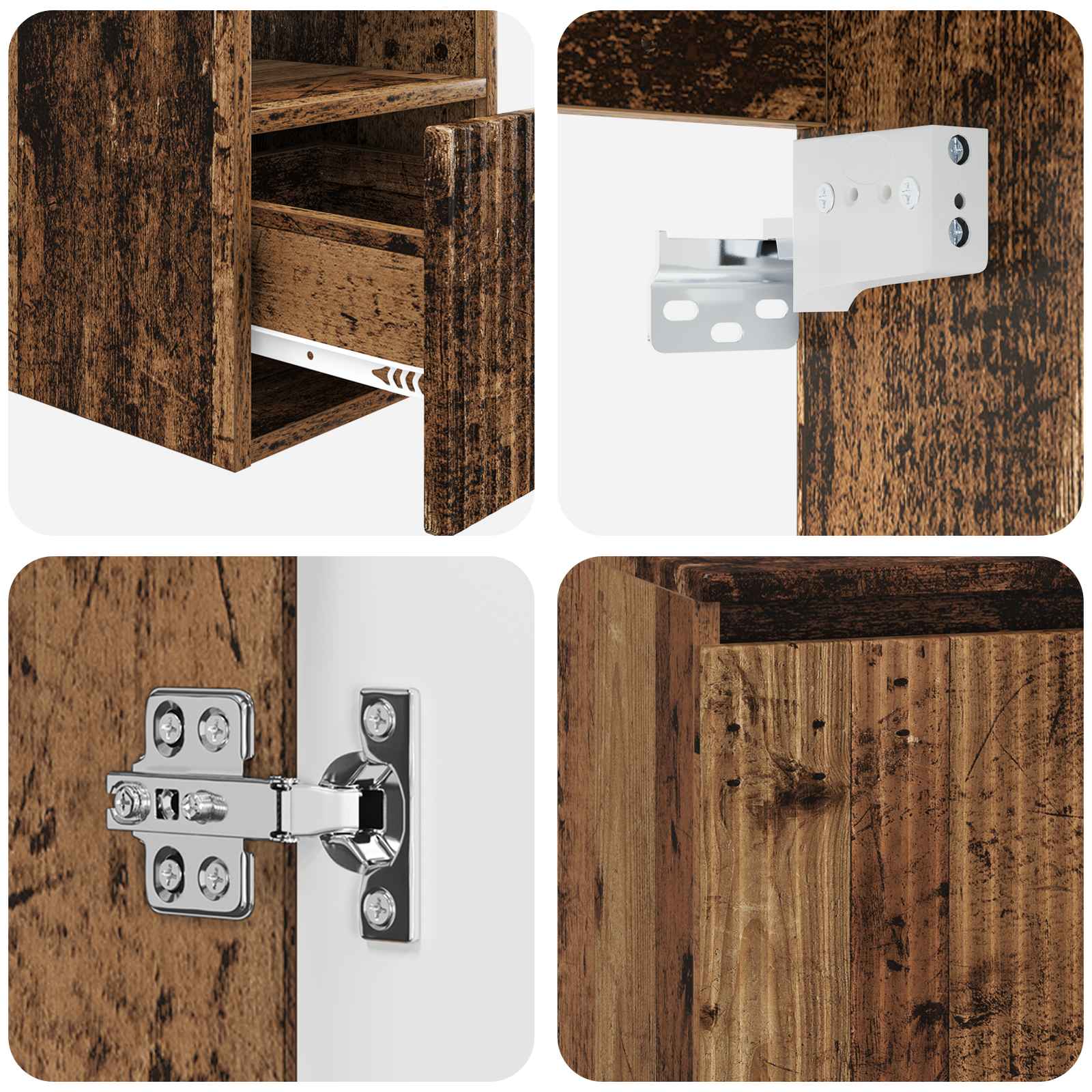 Badkamermeubelset 2 st Oud hout Bewerkt hout - Afbeelding 7