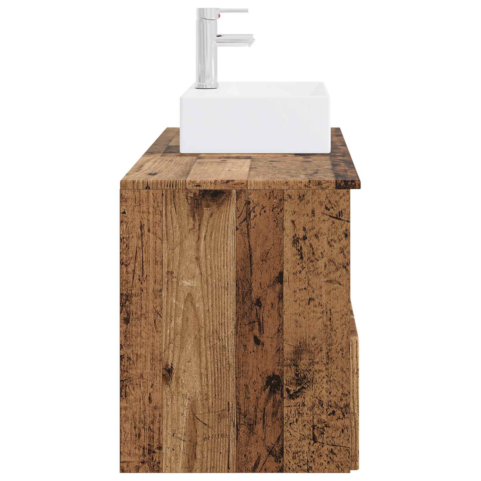 Badkamermeubelset 2 st Oud hout Bewerkt hout - Afbeelding 5