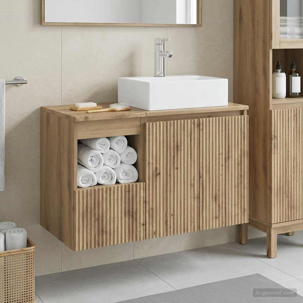 vidaXL Badezimmermöbel-Set 2 Stk. Artisan-Eiche Holzwerkstoff