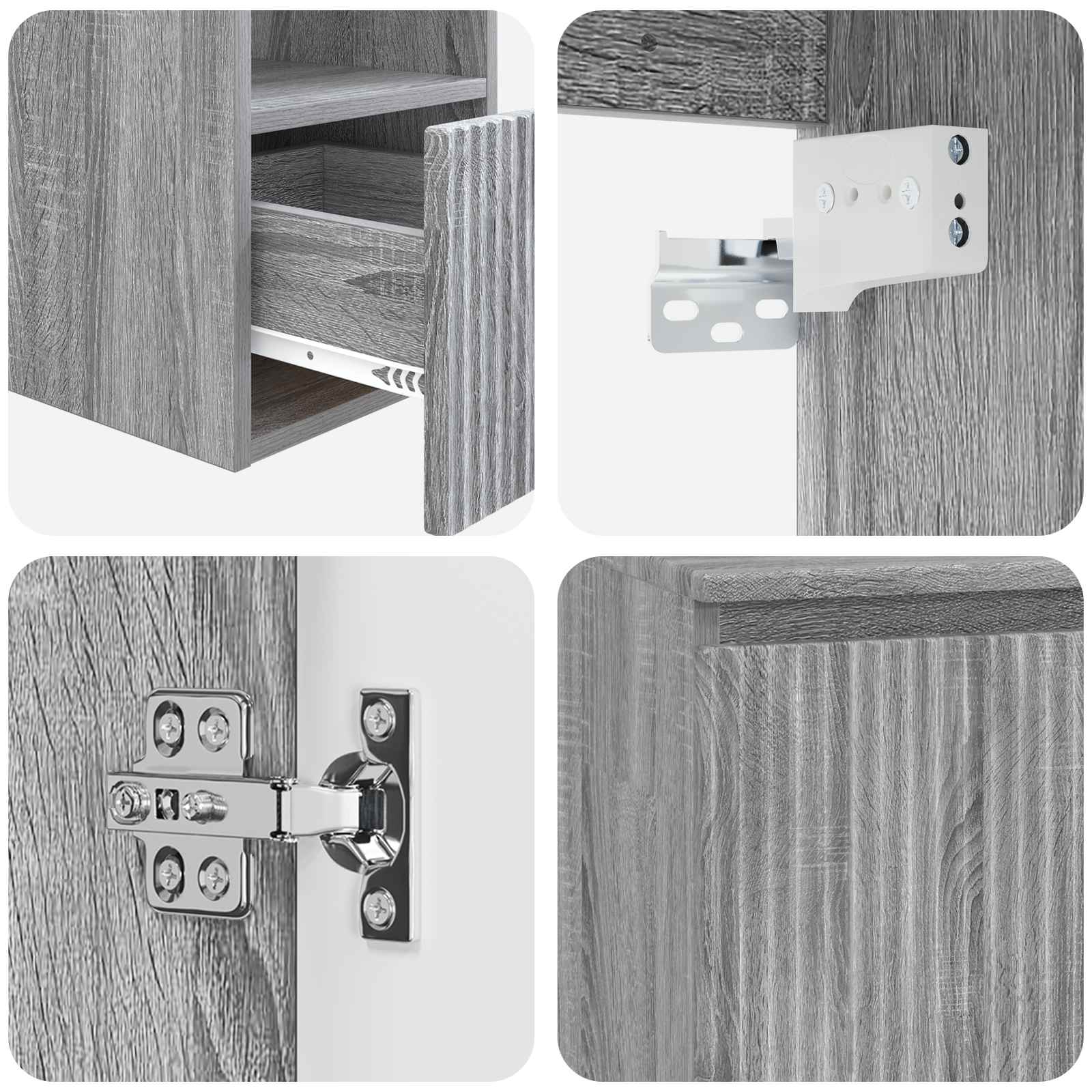 Badkamermeubelset 2 st Grijs Sonoma Bewerkt hout - Afbeelding 7