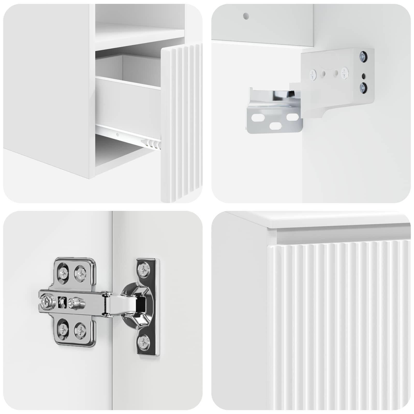 vidaXL Badezimmerschrank-Set 2 stk. Hochglanz Weiß 79,5 x 44,5 x 82 cm – Bild 7