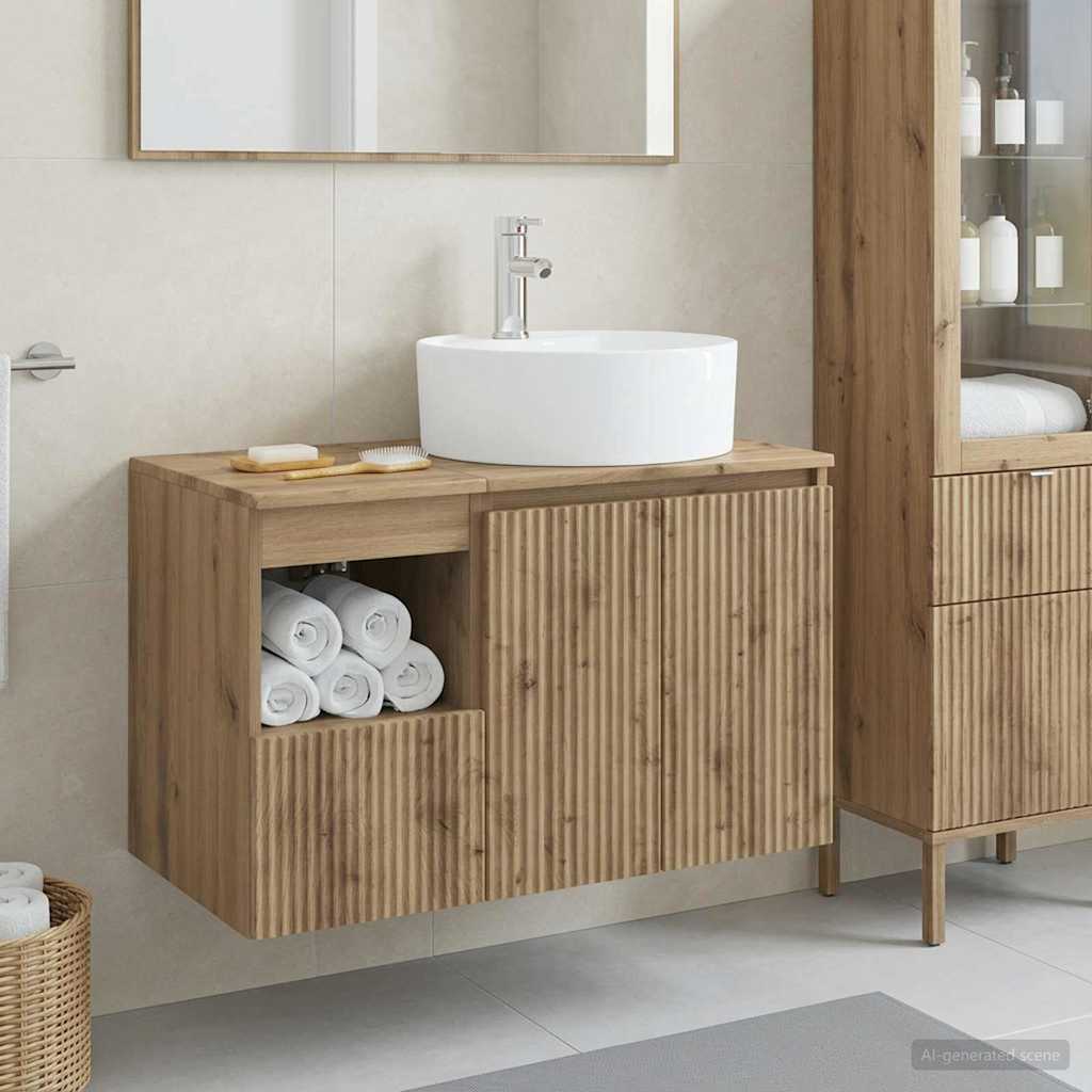 vidaXL Badezimmermöbel-Set 2 Stk. Artisan-Eiche Holzwerkstoff