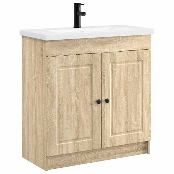 vidaXL Vannitoa m&ouml;&ouml;bleset Sonoma tamm 78,5 x 37,5 x 81 cm Tehispuit