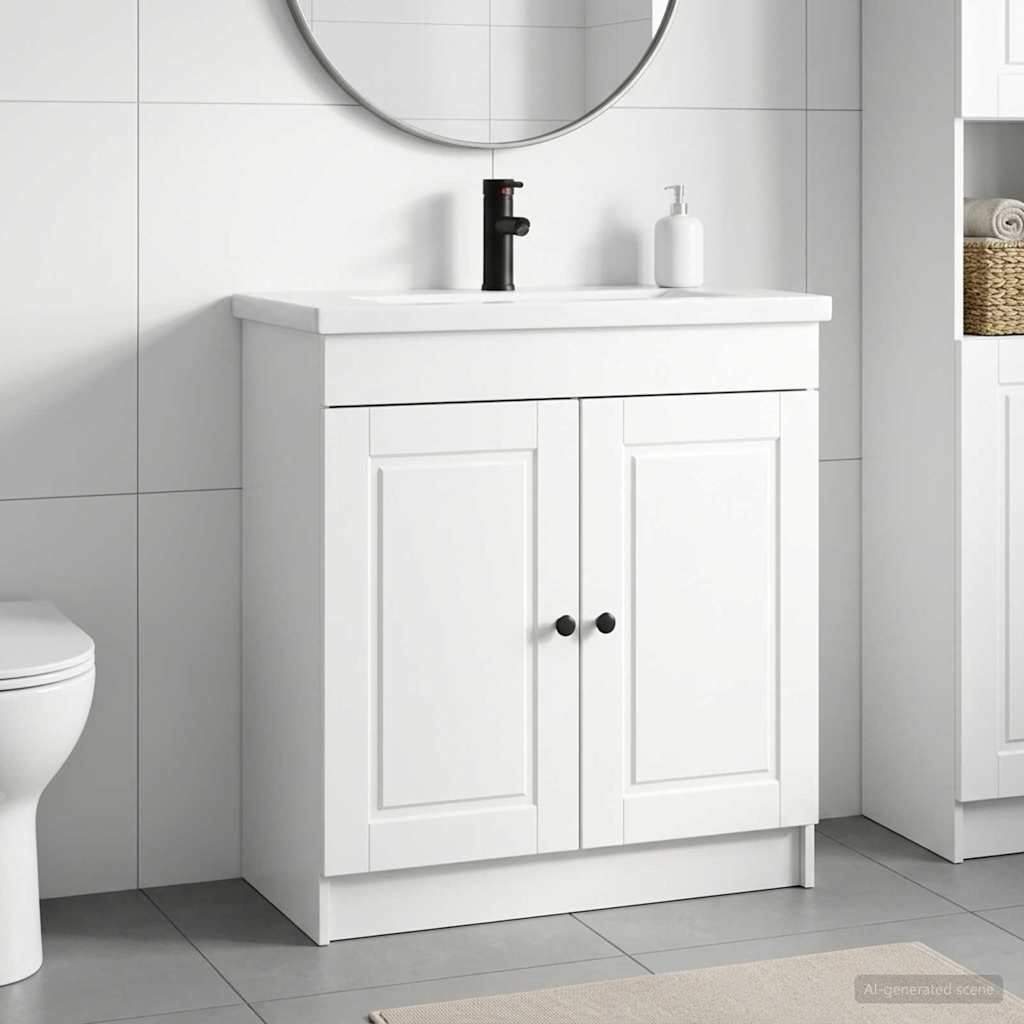 vidaXL Badrumsmöbelset Vit högglans 78,5 x 37,5 x 81 cm