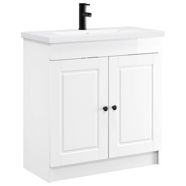 vidaXL Vannitoa m&ouml;&ouml;bleset K&otilde;rgl&auml;ikega valge 78,5 x 37,5 x 81 cm