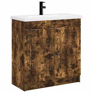 vidaXL Vannitoa m&ouml;&ouml;bleset Suitsutatud tamm 78,5 x 37,5 x 81 cm