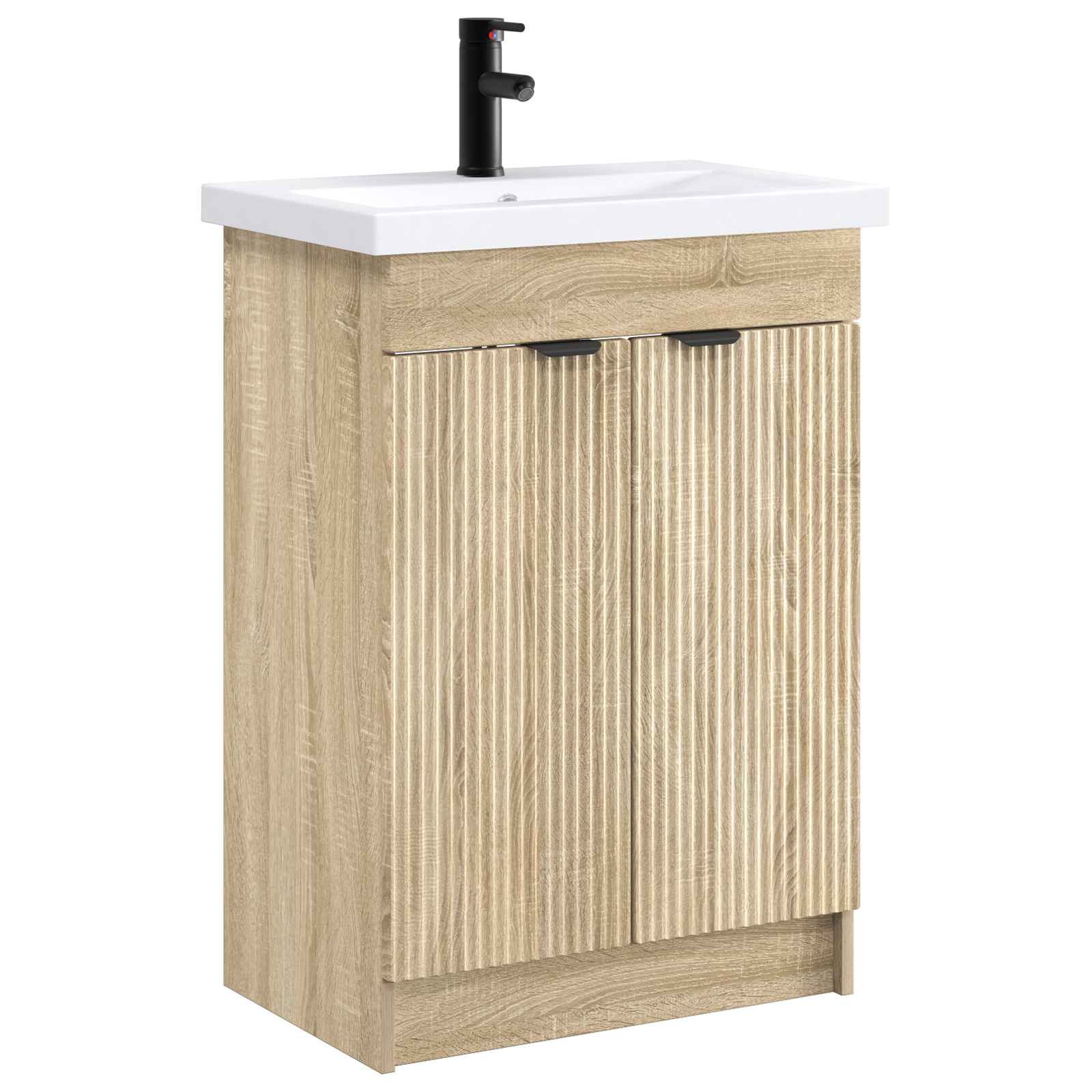 vidaXL Set de mobilier pentru baie Stejar Sonoma 56 x 37,5 x 81 cm