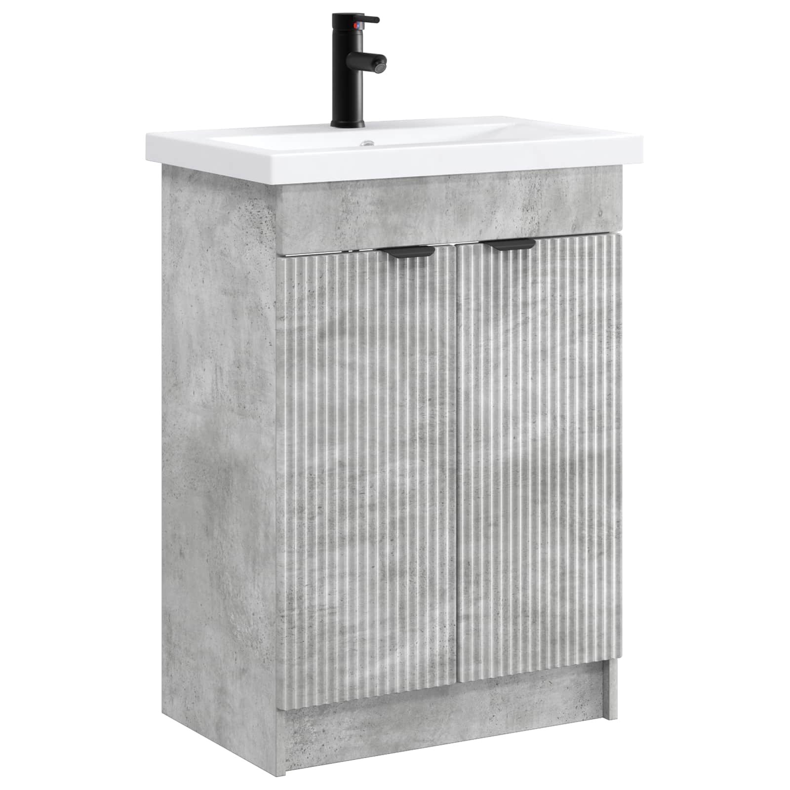 vidaXL Set de mobilier pentru baie Gri Beton 56 x 37,5 x 81 cm