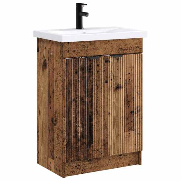 vidaXL Vannitoa m&ouml;&ouml;bleset Vana puit 78,5 x 37,5 x 81 cm Tehispuit