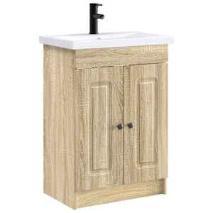 vidaXL Vannitoa m&ouml;&ouml;bleset Sonoma tamm 56 x 37,5 x 81 cm Tehispuit