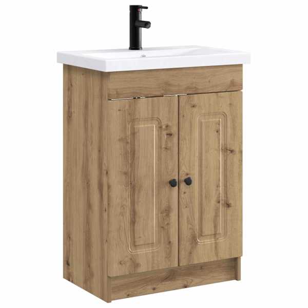vidaXL Vannitoa m&ouml;&ouml;bleset Artisan tamm 56 x 37,5 x 81 cm Tehispuit