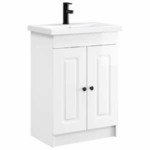 vidaXL Vannitoa m&ouml;&ouml;bleset K&otilde;rgl&auml;ikega valge 78,5 x 37,5 x 81 cm