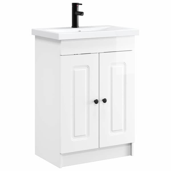 vidaXL Vannitoa m&ouml;&ouml;bleset K&otilde;rgl&auml;ikega valge 78,5 x 37,5 x 81 cm