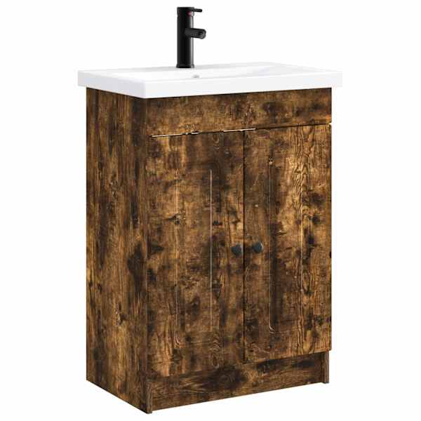 vidaXL Vannitoa m&ouml;&ouml;bleset Suitsutatud tamm 78,5 x 37,5 x 81 cm