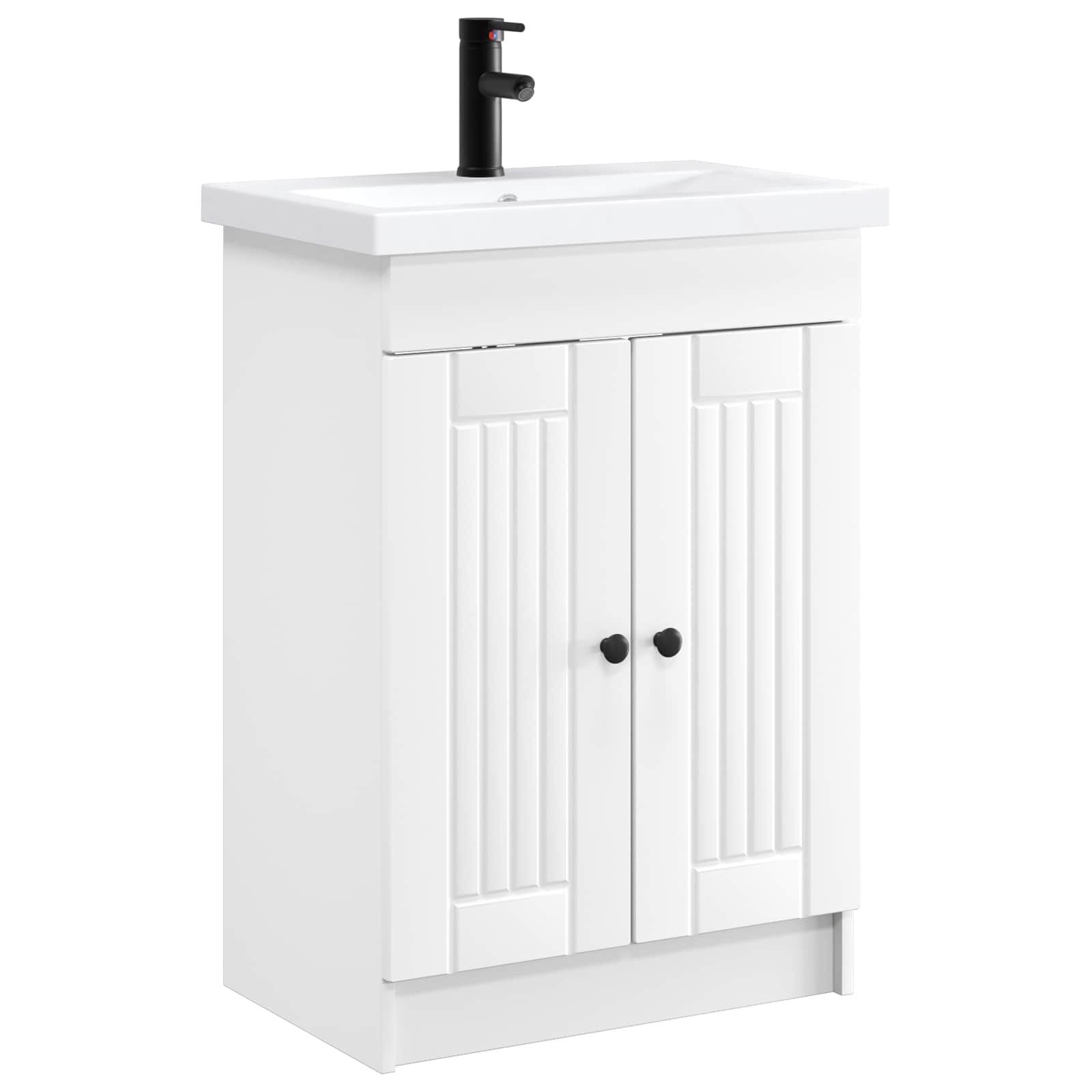 vidaXL Set de mobilier pentru baie Alb 56 x 37,5 x 81 cm
