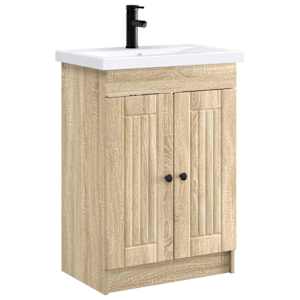 vidaXL Vannitoa m&ouml;&ouml;bleset Sonoma tamm 56 x 37,5 x 81 cm Tehispuit