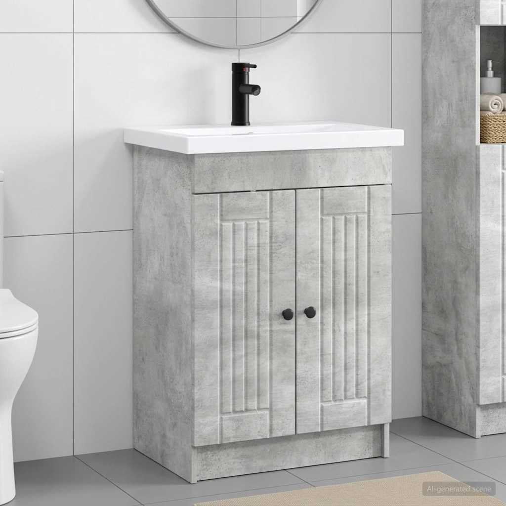  Σετ Επίπλων Μπάνιου Γκρι Σκυροδέματος 56 x 37,5 x 81 εκ V-3404187