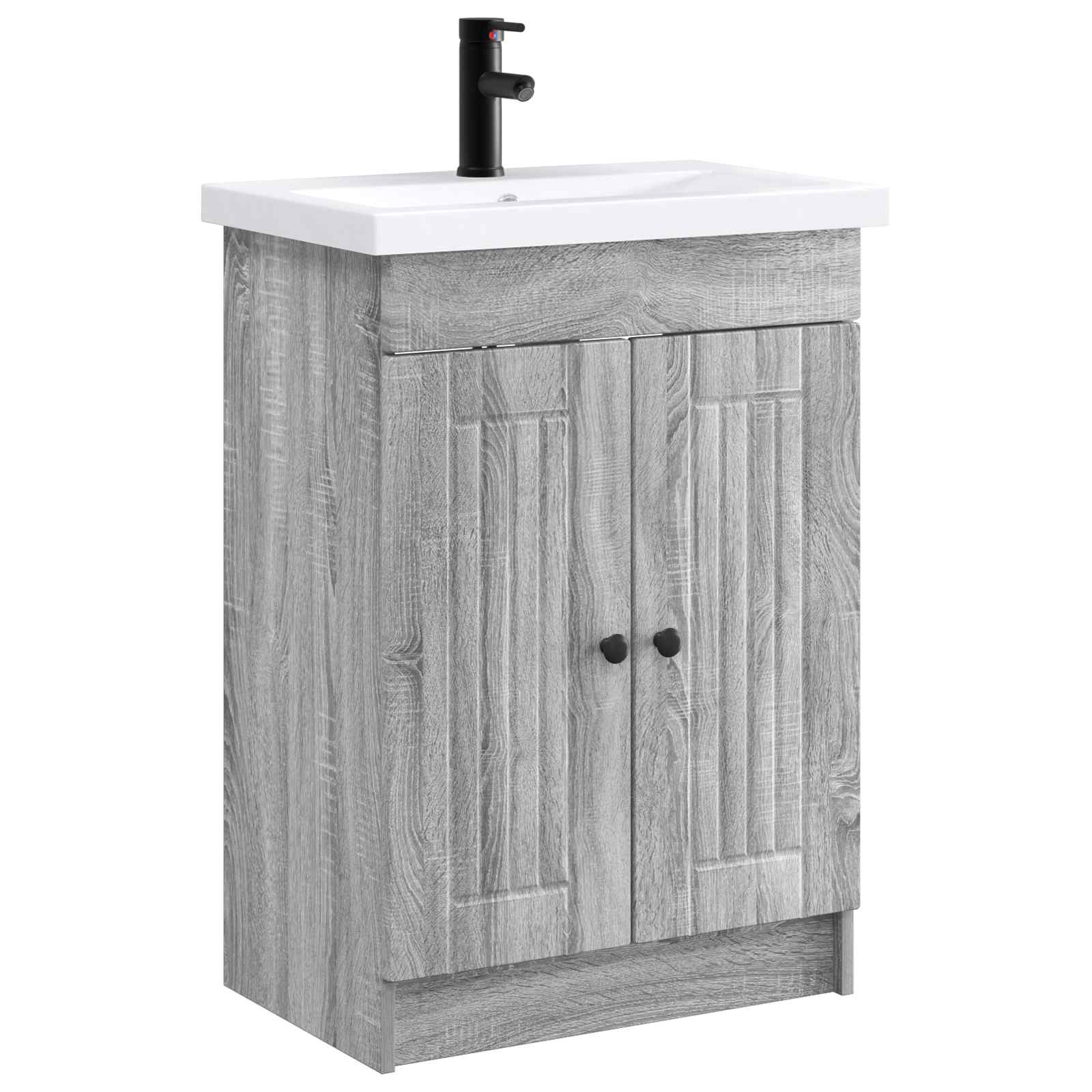 vidaXL Set de mobilier pentru baie Sonoma gri 56 x 37,5 x 81 cm