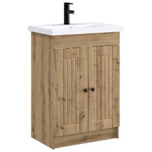 vidaXL Vannitoa m&ouml;&ouml;bleset Artisan tamm 56 x 37,5 x 81 cm Tehispuit