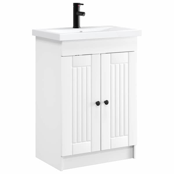 vidaXL Vannitoa m&ouml;&ouml;bleset Valge 78,5 x 37,5 x 81 cm Tehispuit