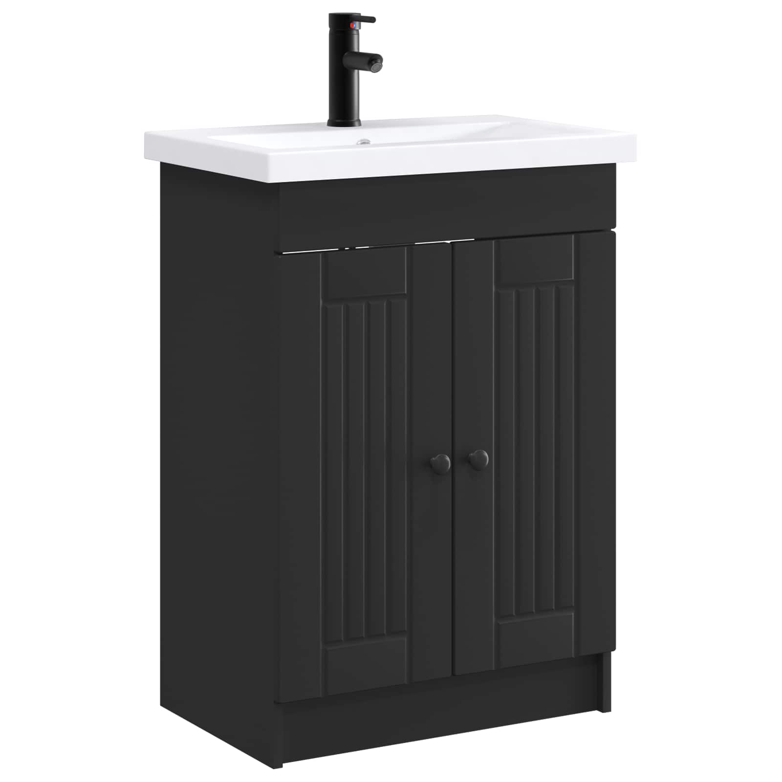 vidaXL Set de mobilier pentru baie Negru 78,5 x 37,5 x 81 cm